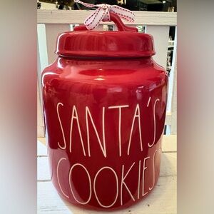 Rae Dunn Red Santa's Cookies Canister